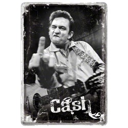 Placa metalica - Johnny Cash - 10x14 cm
